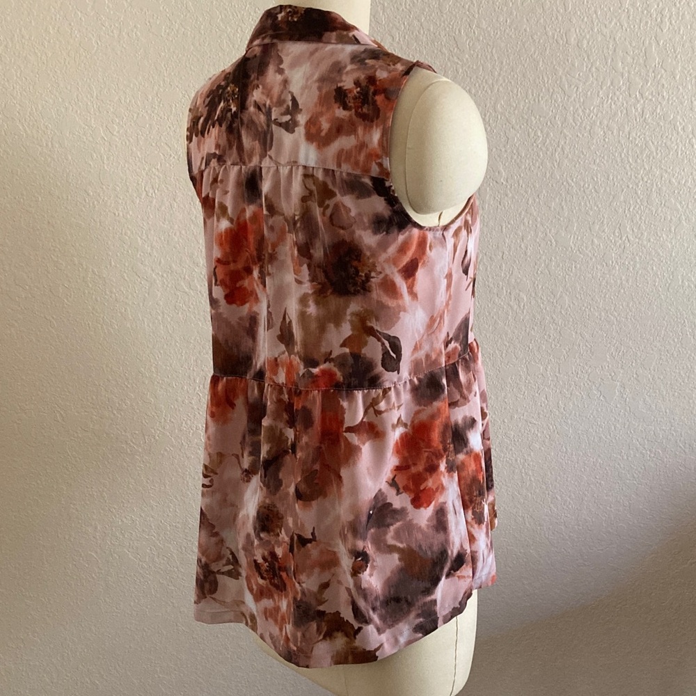 Beautiful Vera Wang muted peach sleeveless blouse size S - Picture 10 of 10